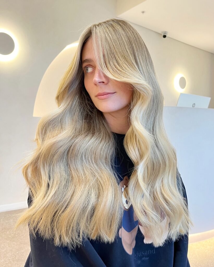 Creamy Blonde Long Waves