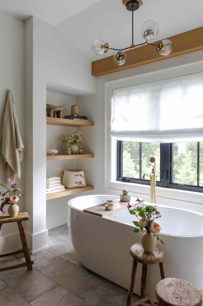 Modern Bathroom Ideas Floating Shelves for Storage