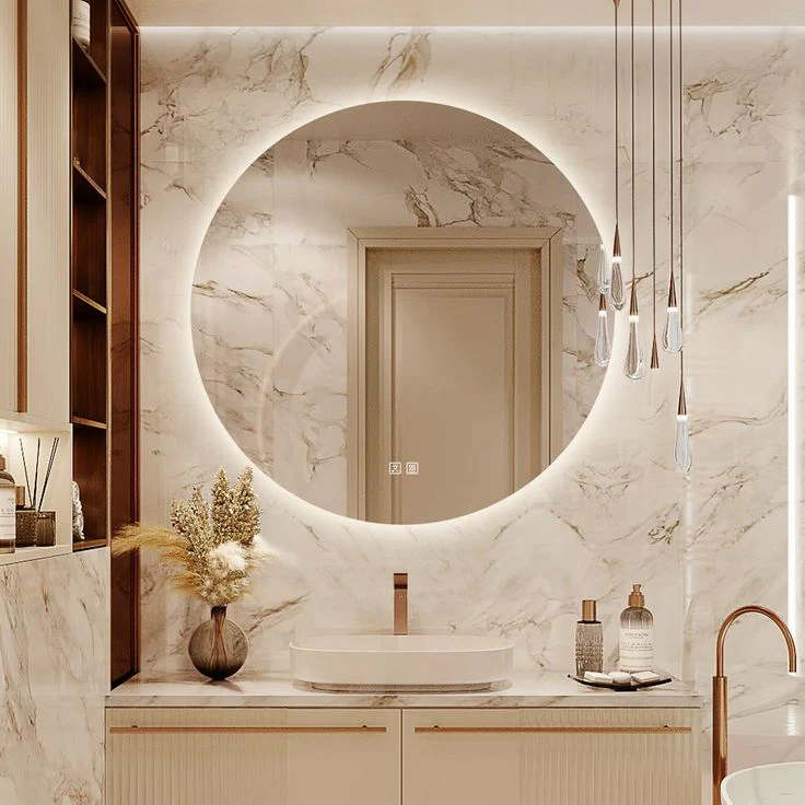 Oversized Round Vanity Mirror