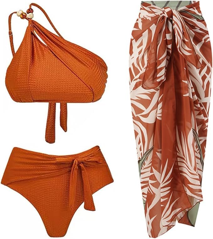 One-Piece Swimsuit with Cover up Wrap Skirt Costa Rica Spring Break Outfit