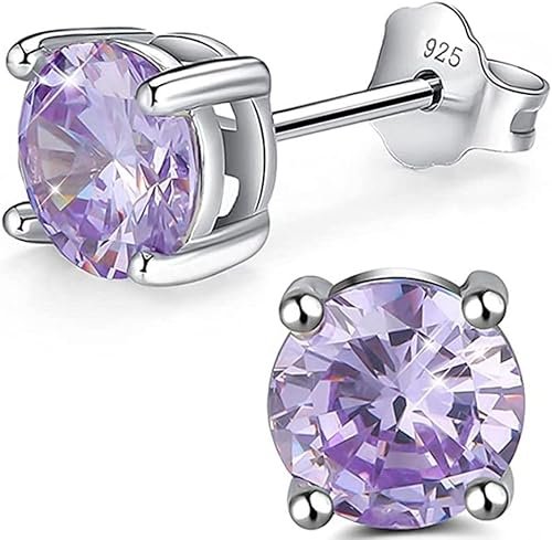 Sterling Silver Birthstone Stud Earrings