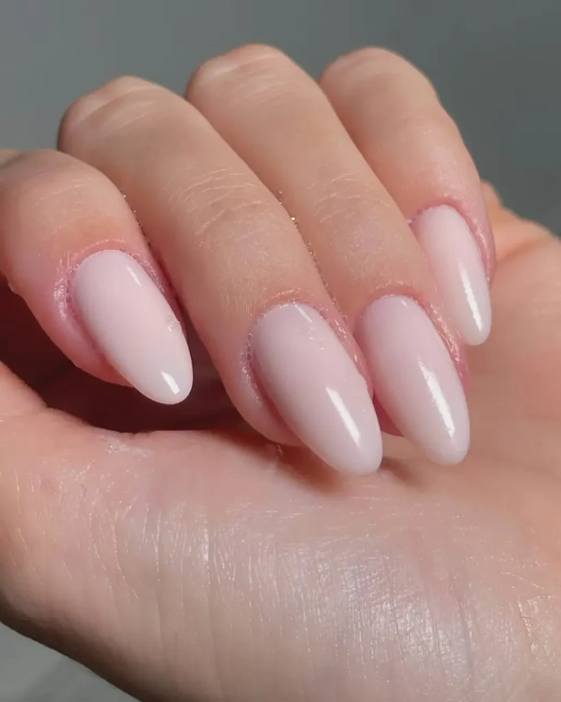 Milky white soap nails