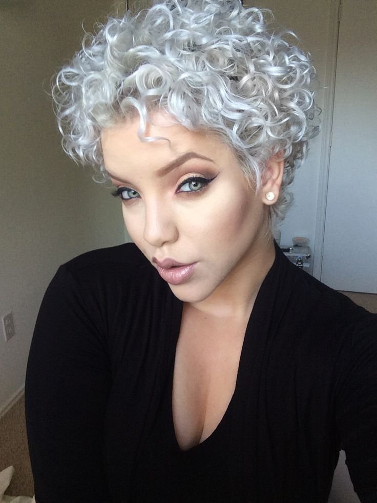 Short Curly Gray Hair Ideas Salt & Pepper Pixie