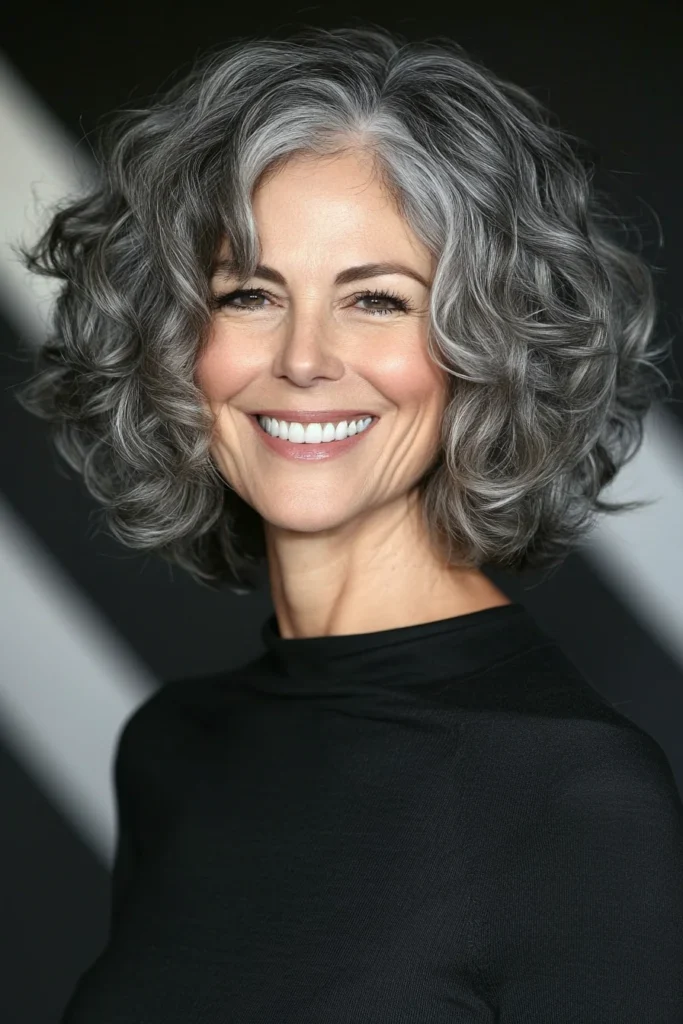Short Curly Gray Hair Ideas Wavy Wolf Cut