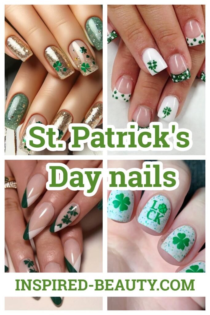 March Nails Design Ideas and Inspo St. Patrick's Day nails