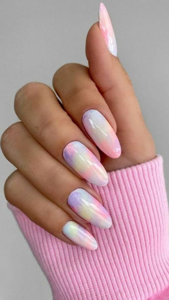 pastel tie dye nails