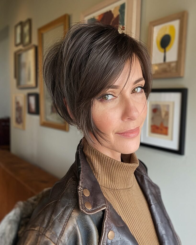 Layered Pixie with Long Bangs