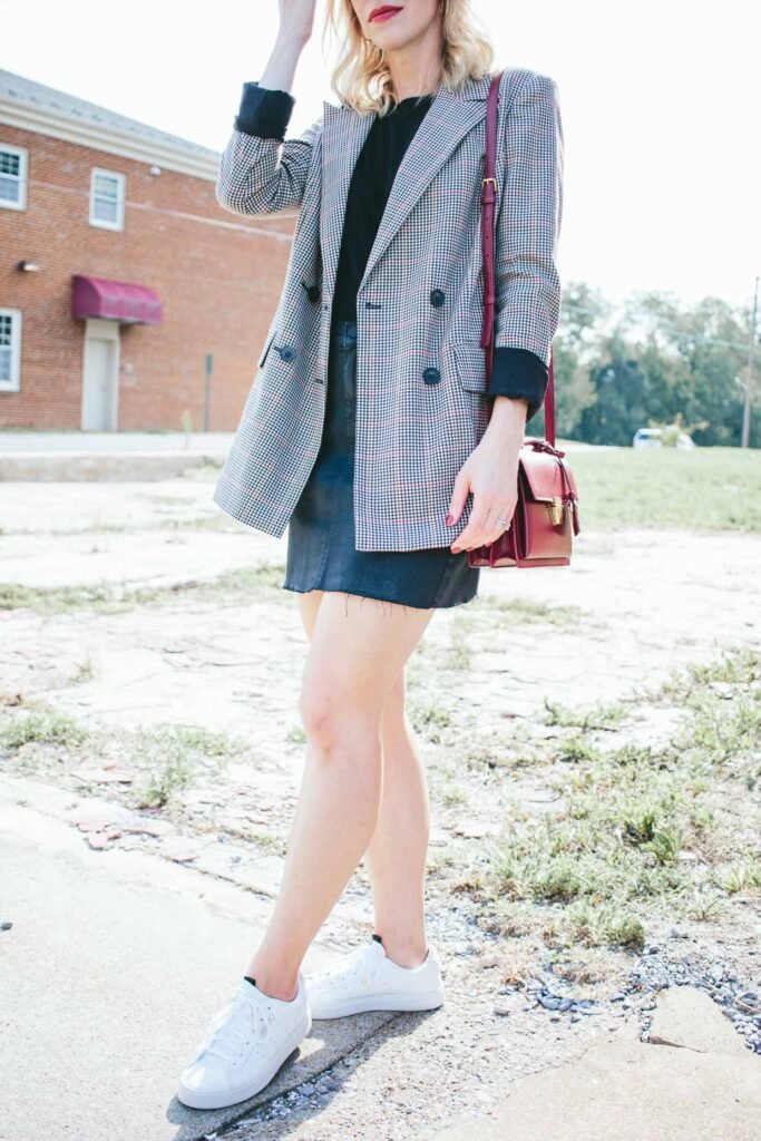 Platform Sneakers with Structured Mini and Blazer