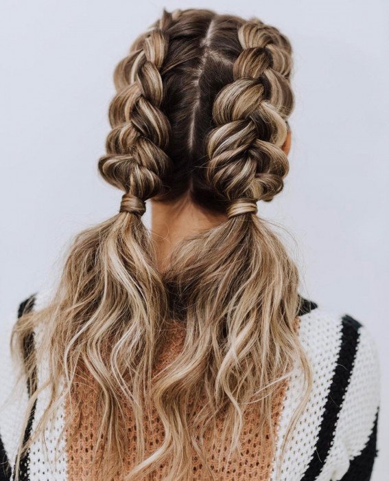 Dutch Braid Pigtails graduation hairstyles