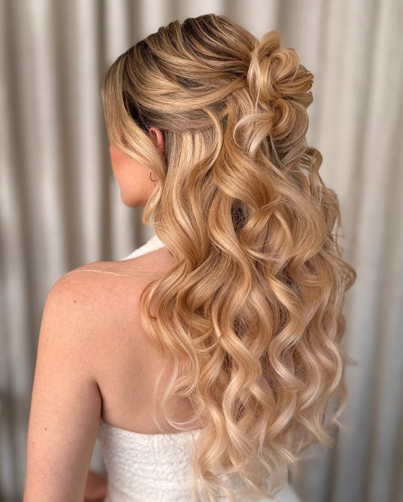 Half-Up Twisted Details graduation hairstyles