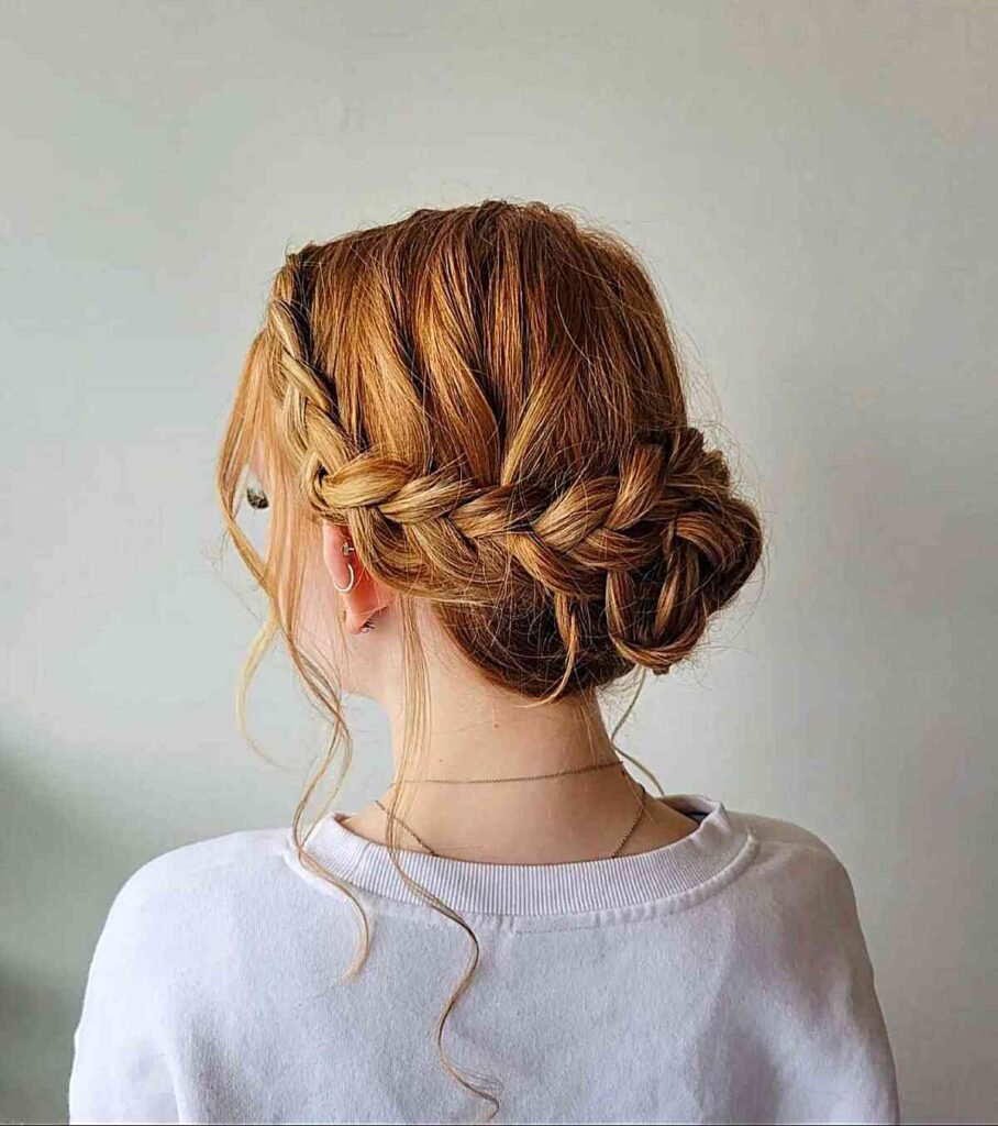 Braided Low Bun graduation hairstyles