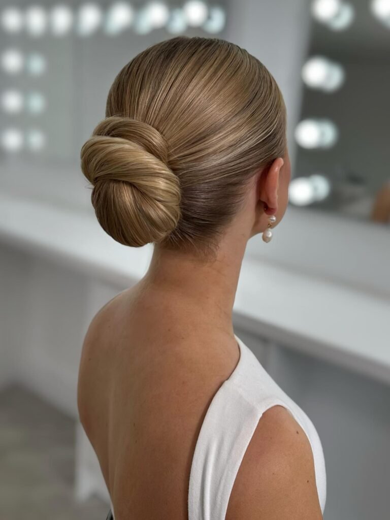 sleek low bun graduation hairstyles
