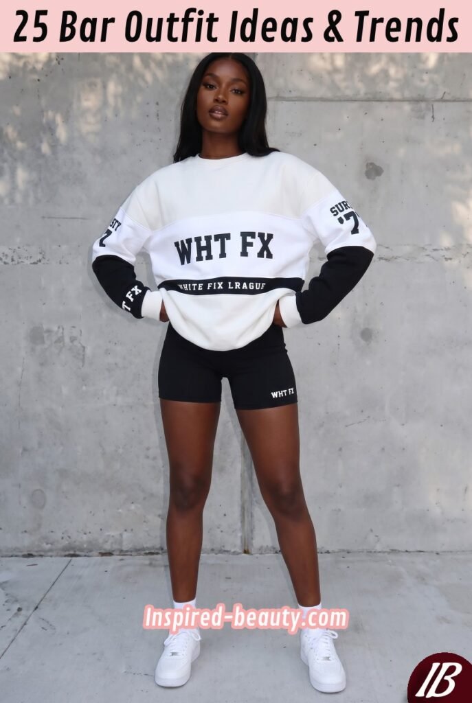 Oversized Sweater with Bike Shorts and Platform Sneakers