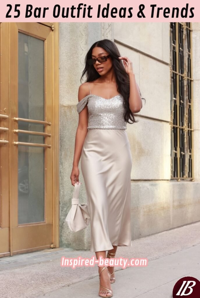 Slip Skirt with Going-Out Top and Heeled Sandals