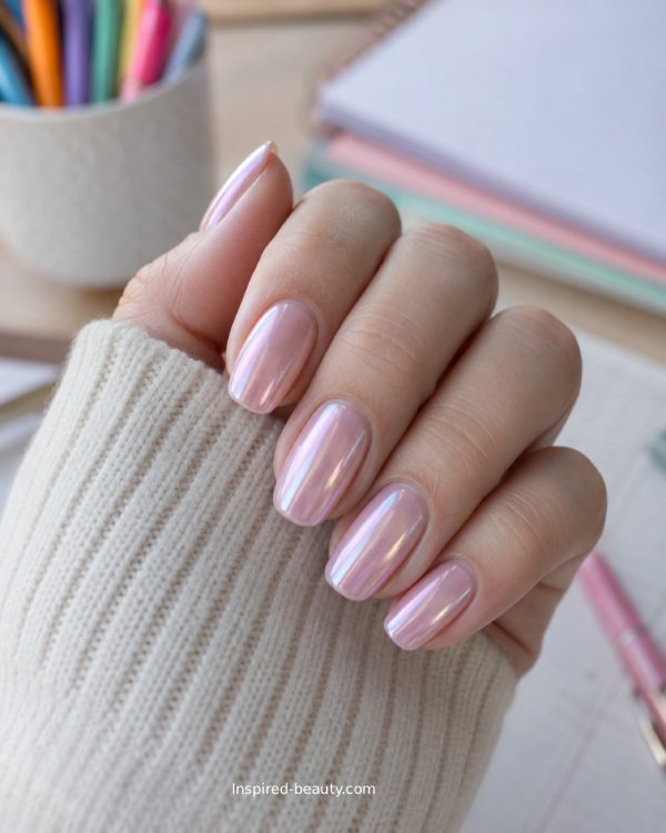 Chrome Back-to-School Nails