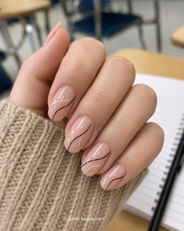 Minimalist Line Art Nails