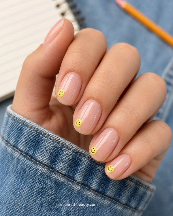 Smiley Face Nails