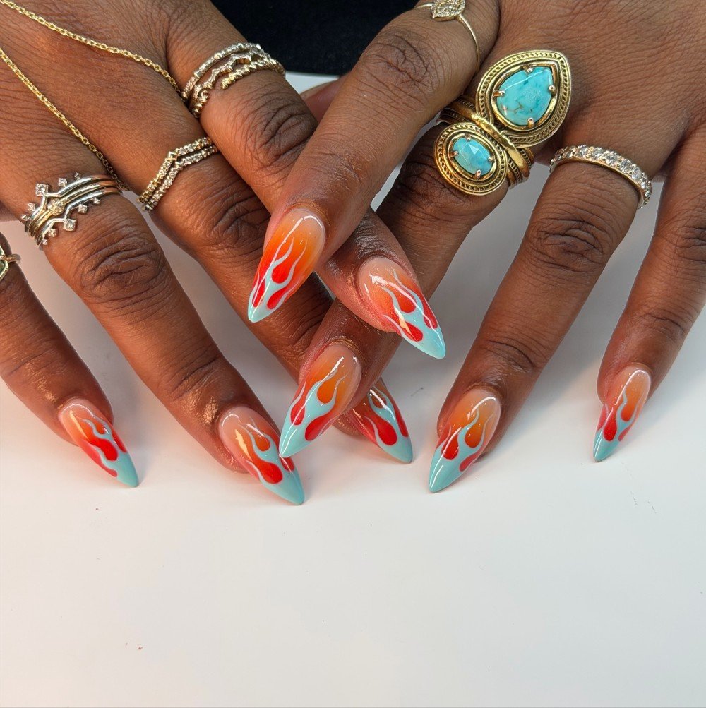Aura Halo Flame August Nails Design