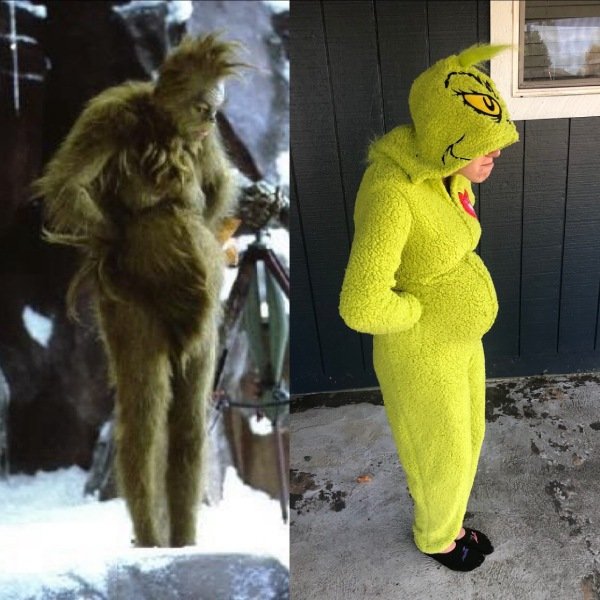 Funny halloween costume idea of the grinch