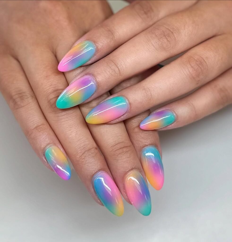 Pastel Tie-Dye august nails design