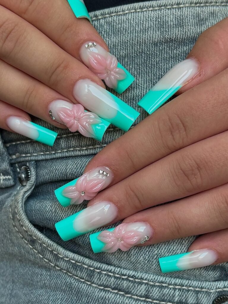Tiffany Blue August Nails Design