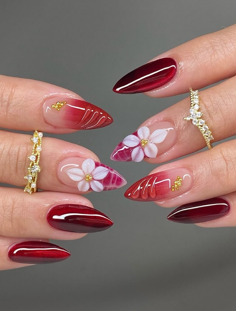 Warm Red August Nails Design