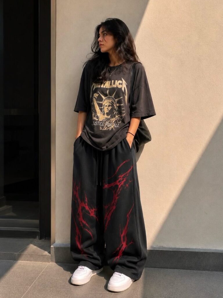 Oversized T-Shirt + Black Sweatpants