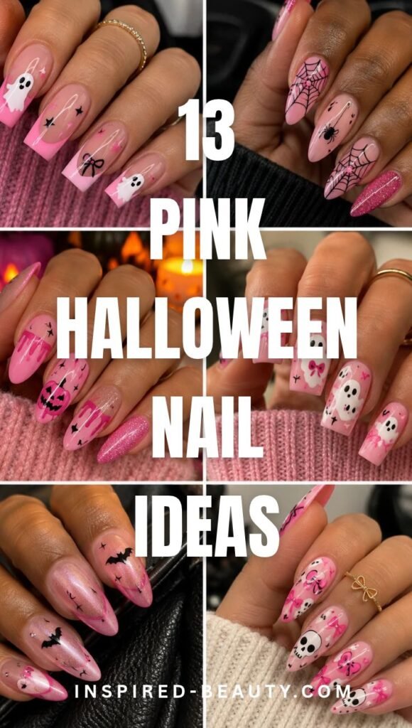 Pink Halloween Nails