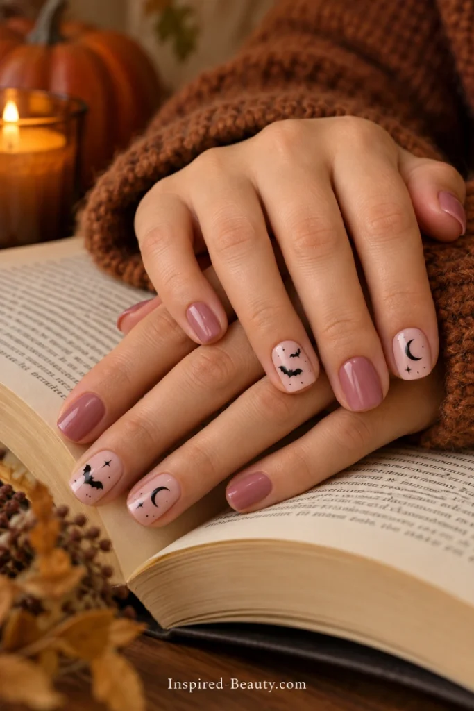 short pink halloween nail ideas